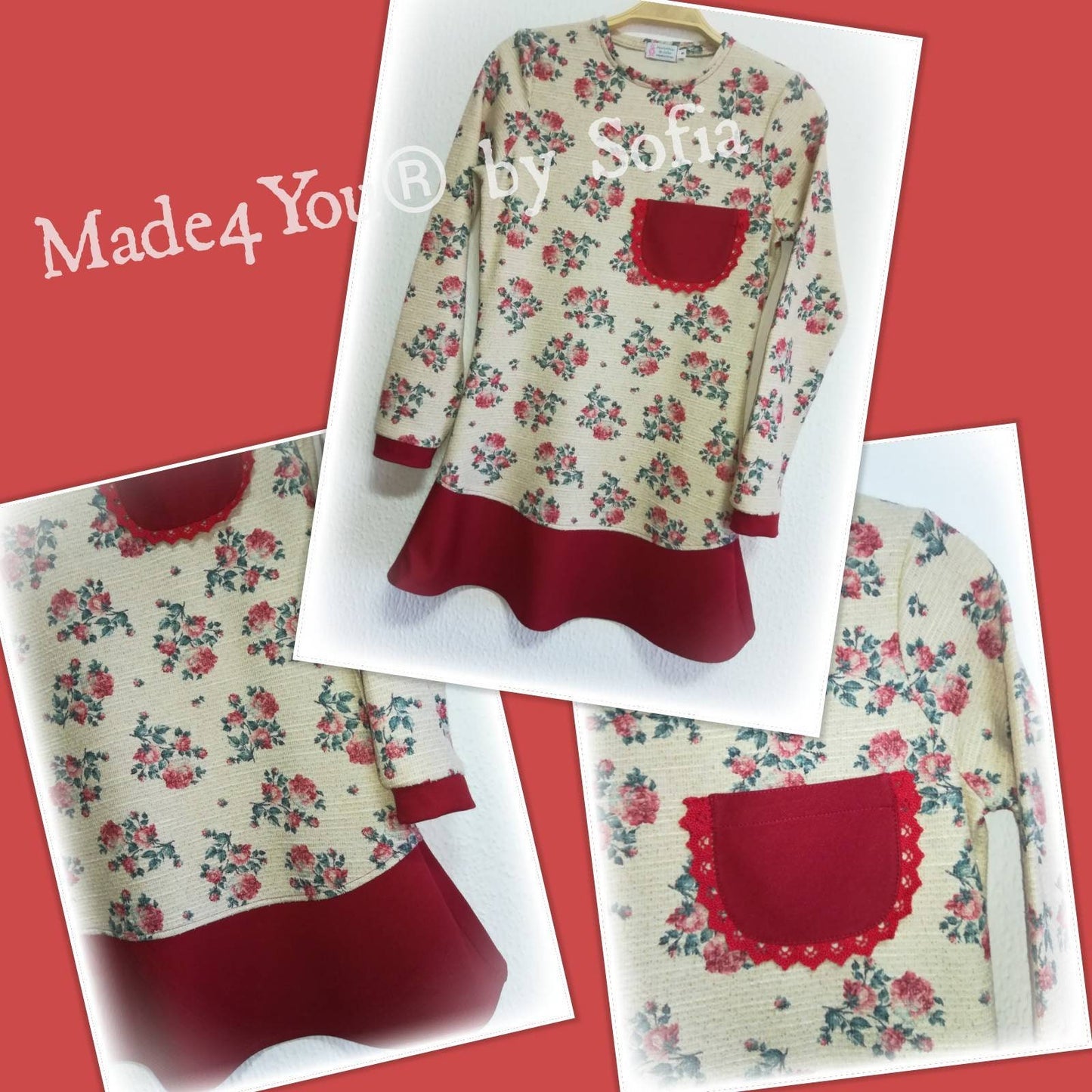 Túnica Floral, Roupa Personalizada, Christmas Time, Women's Clothing, Blouses, Handmade Clothes, Camisola