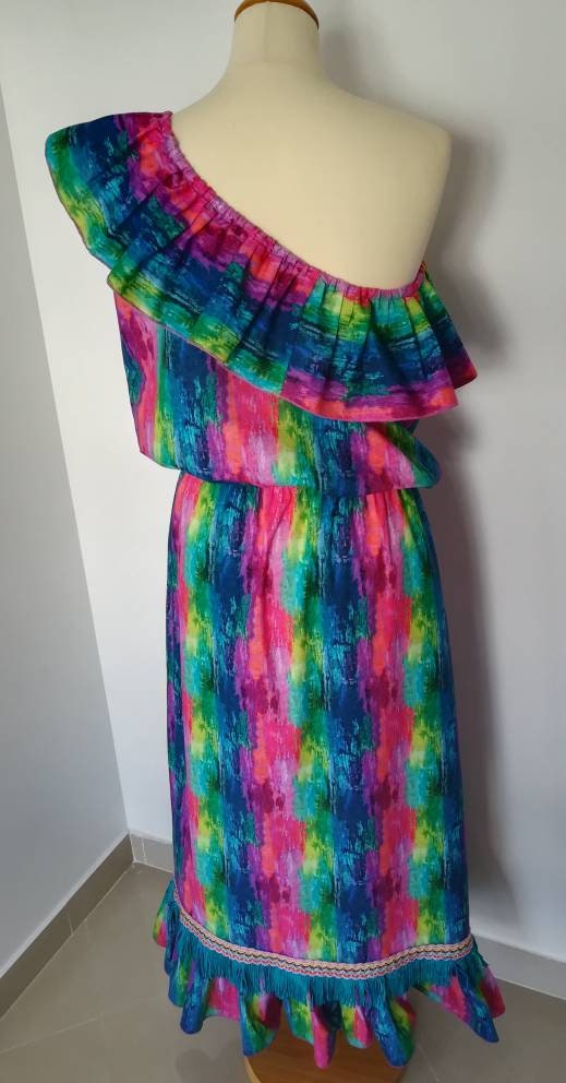 Vestido Comprido 100% algodão, estilo boémio