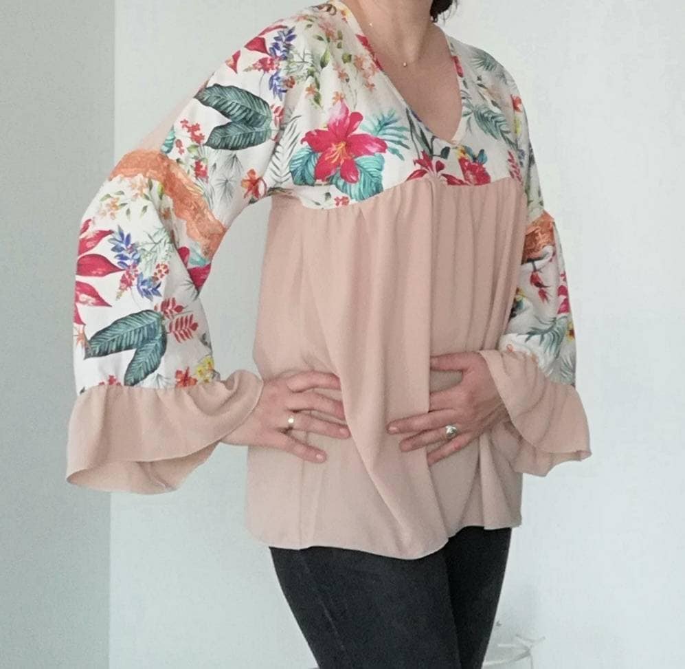 Túnica Floral e Salmão, Blouses, Tops & Tees, Túnicas, Women's Clothing, Blusas