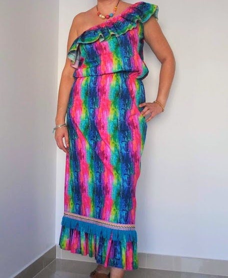 Vestido Comprido 100% algodão, estilo boémio