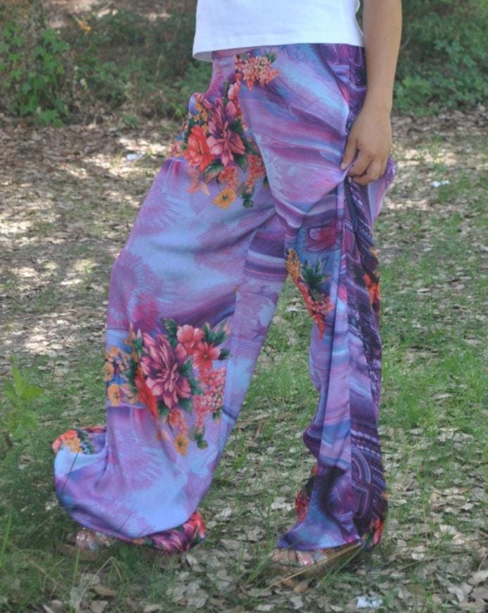 Pants, calça pantalona lilac flower