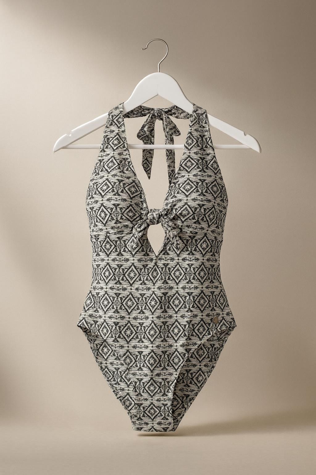Fato de Banho Feminino Azul Elétrico – Modelo Halter com Nó