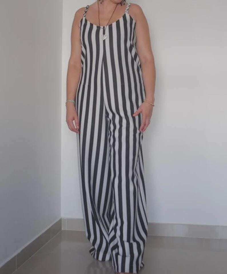 Jumpsuit Riscas Preto & Branco 🖤