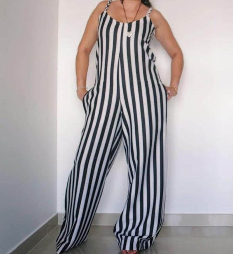 Jumpsuit Riscas Preto & Branco 🖤