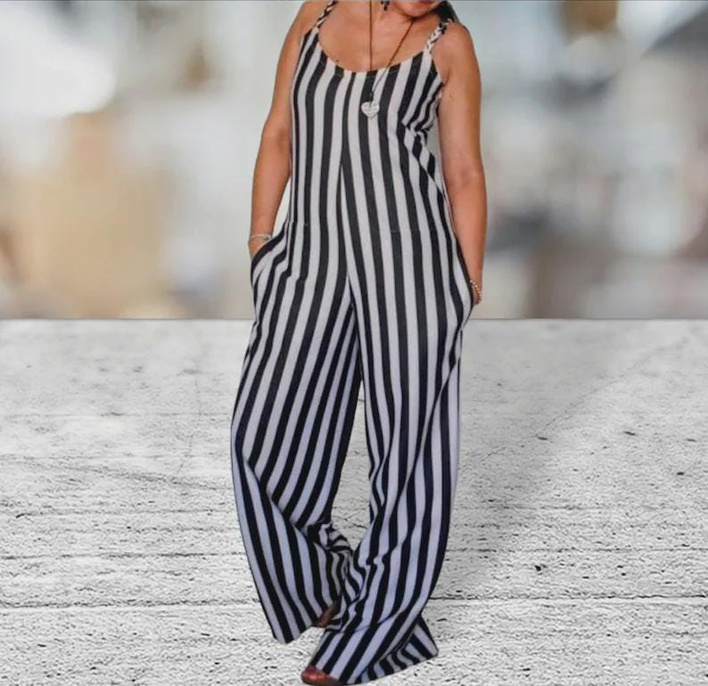 Jumpsuit Riscas Preto & Branco 🖤