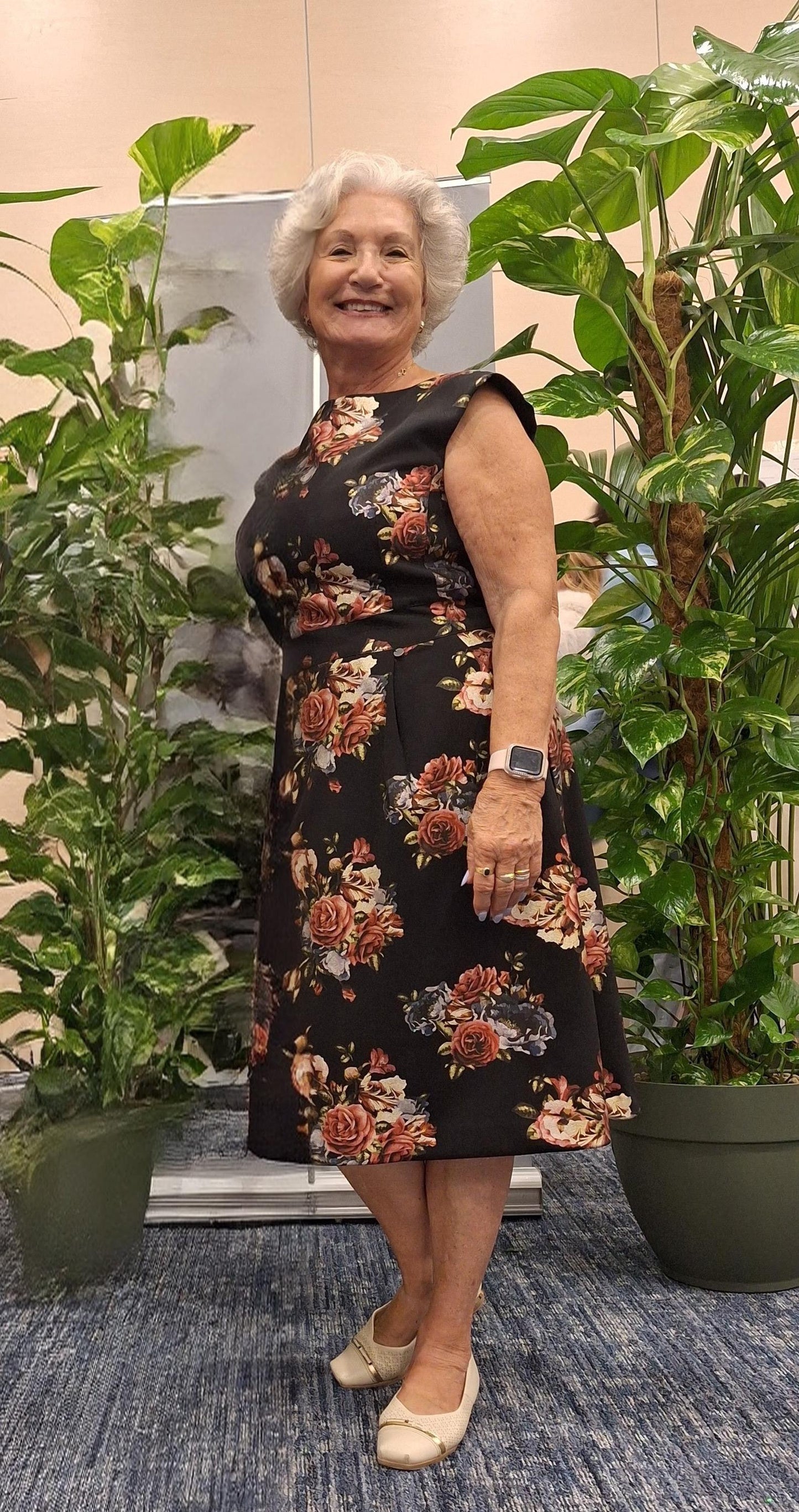 Vestido Rosália - malha encorpada floral