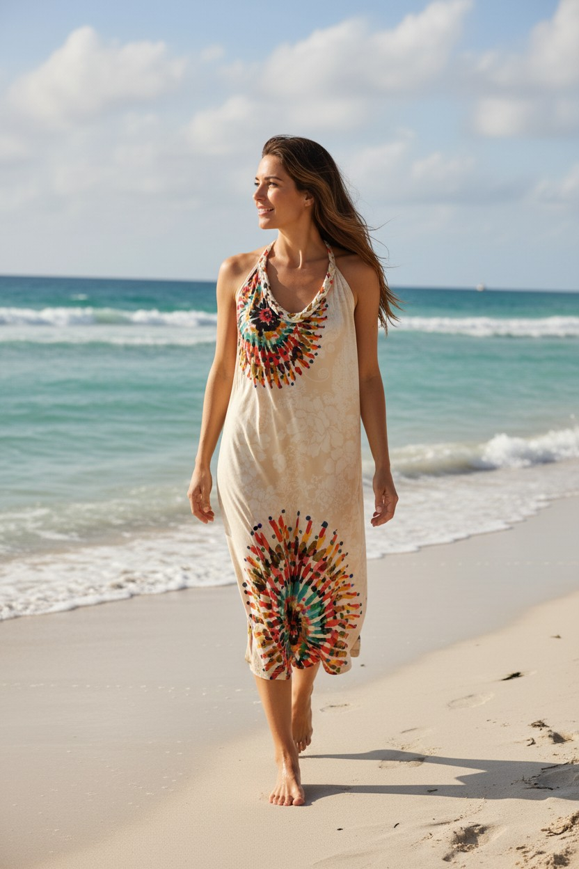 Vestido Tribal em Malha de Algodão | Peça Única