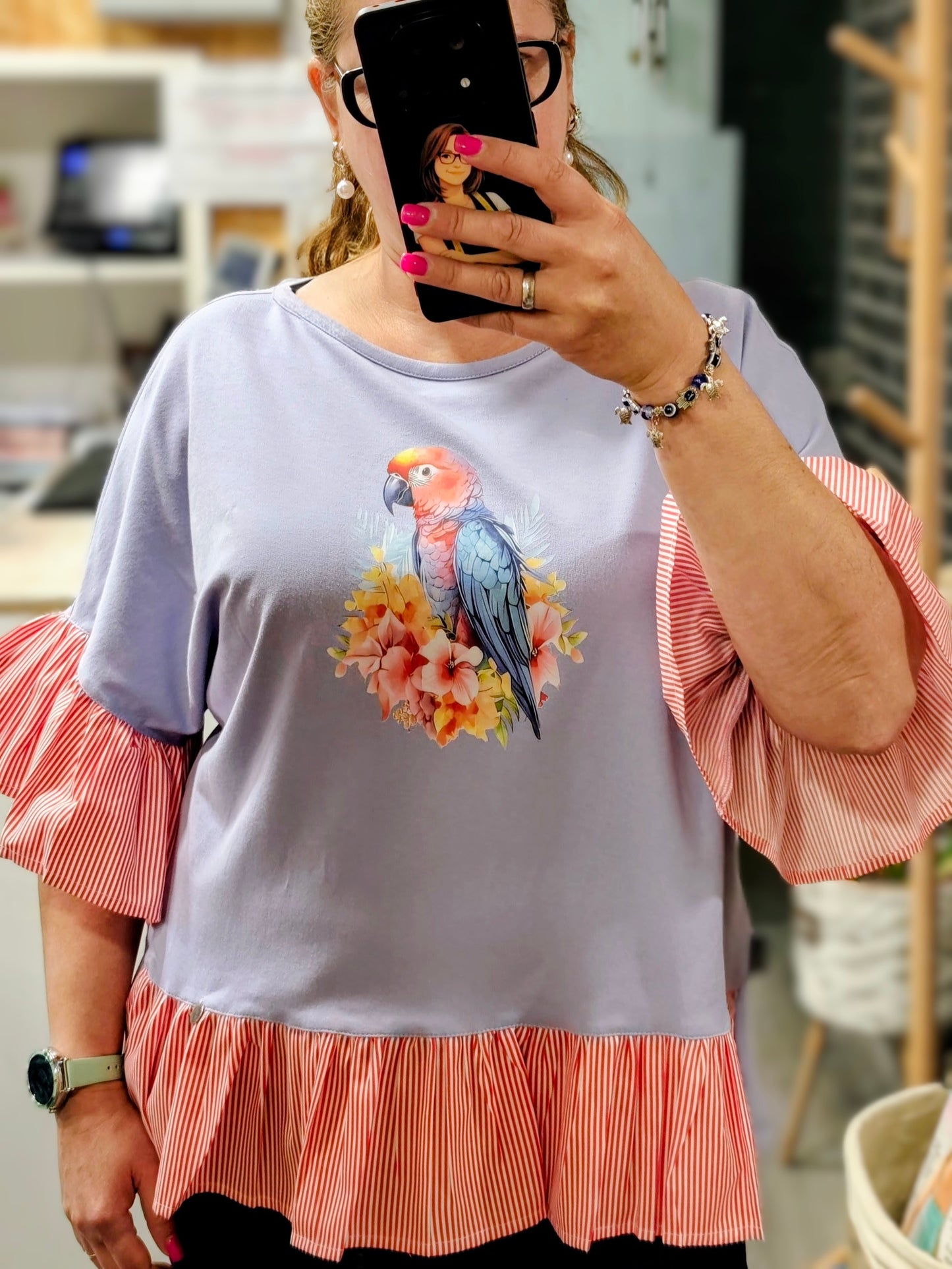 T-shirt Arara Lilás 🦜