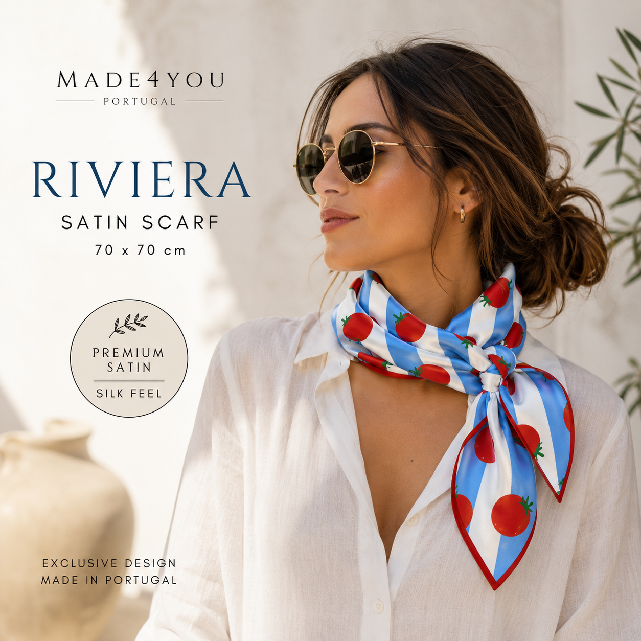 Riviera | Lenço em Cetim Premium 🍅 Pré-venda