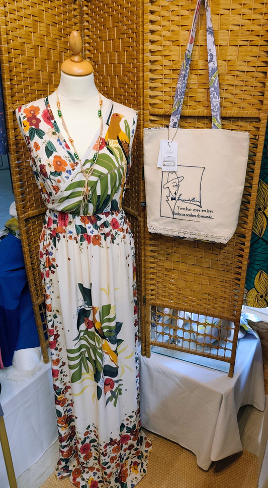 Vestido Longo Floral Tropical 🌴