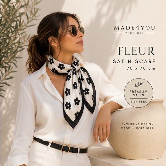 Fleur | Lenço em Cetim Premium 🖤 Pré-venda