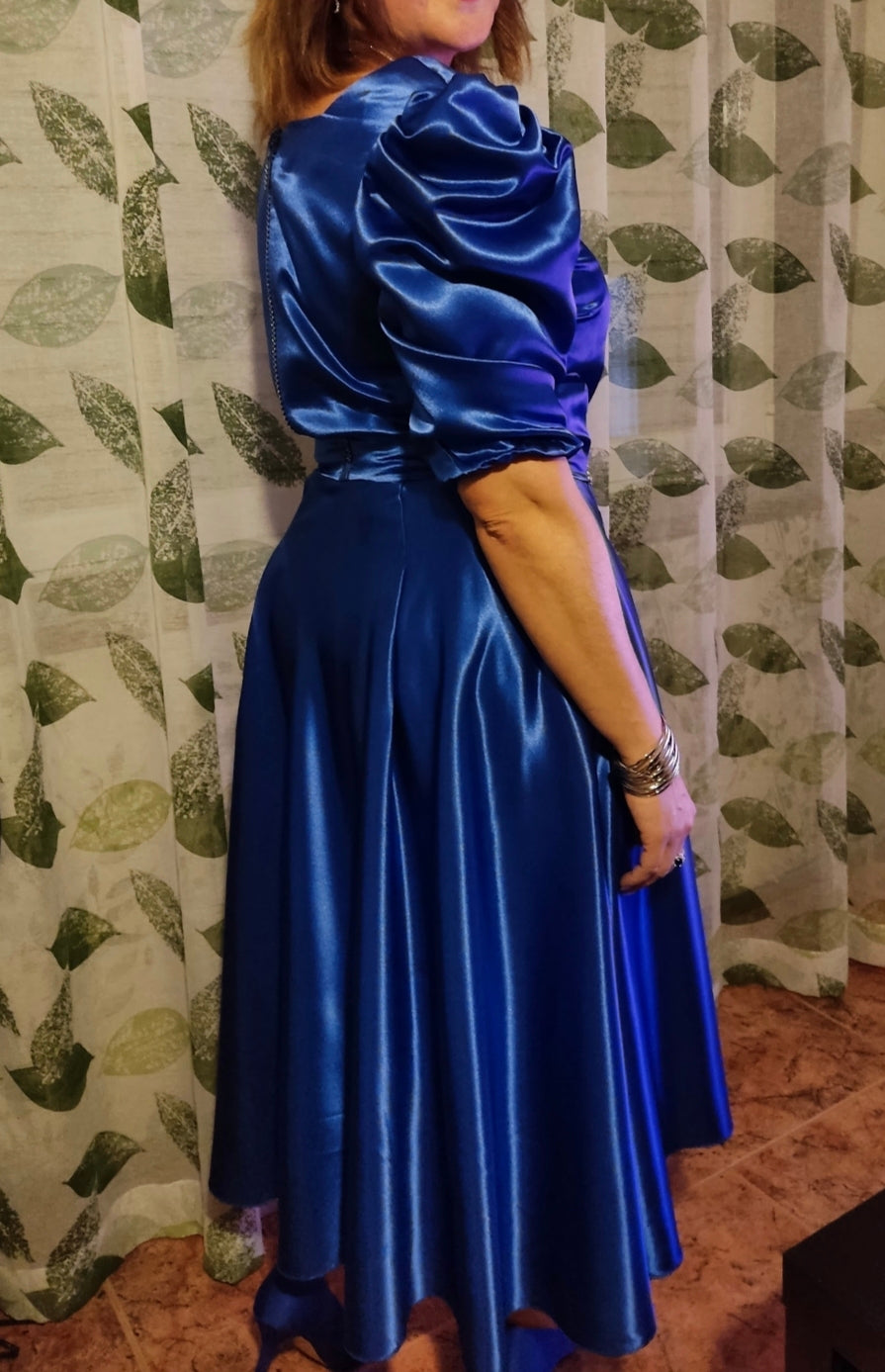 Vestido Luna em Sablé com Mangas Bufantes Made4you® 💙 Peça especial criada por encomenda