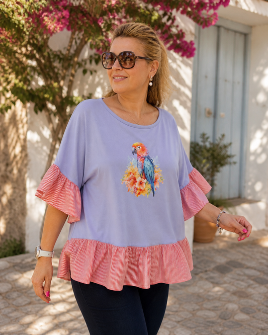 T-shirt Arara Lilás 🦜